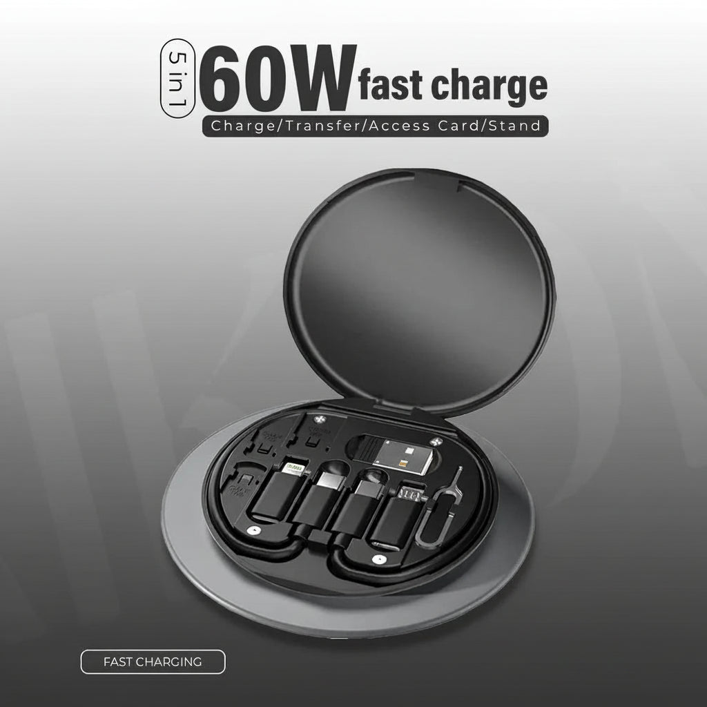 TechMate (5 in 1 Charger, SIM Tool & Holder)